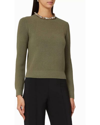 Elisabetta Franchi Embellished Sweater - Green