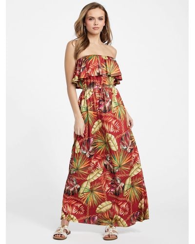 Guess Factory Hillarie Printed Maxi Dress - Red