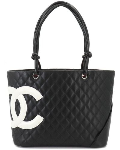 Chanel Shopping Leather Tote Bag (pre-owned) - Black