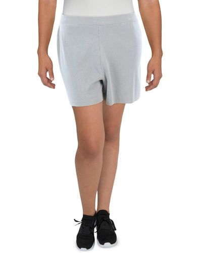 Madden Girl Ribbed Knit Casual Shorts - White