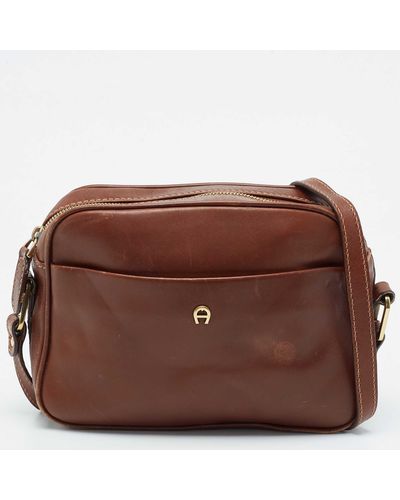 Aigner Leather Crossbody Bag - Brown