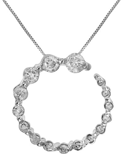 Vir Jewels 1/4 Cttw Diamond Journey Circle Pendant Necklace 14k Gold - Metallic