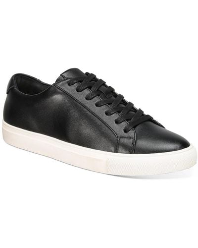 Alfani Faux Leather Lifestyle Casual And Fashion Sneakers - Black