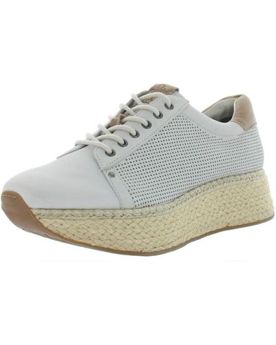 Otbt Meridian Leather Lace Up Wedge Sneaker - Gray