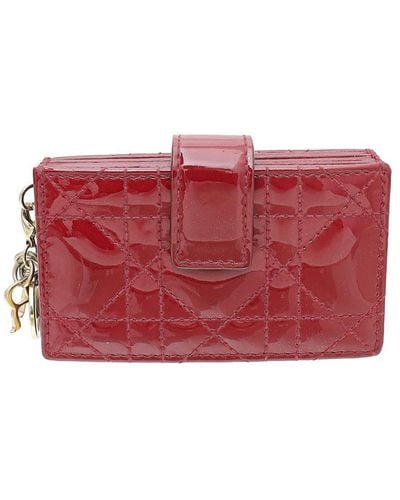 Dior Cherry Lady Dior Gusset Card Holder - Red