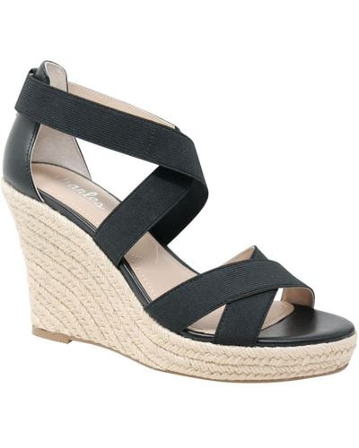 Charles David Lotto Faux Leather Strappy Espadrilles - Metallic