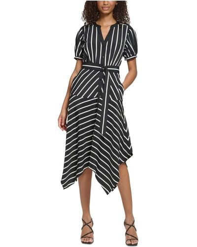Karl Lagerfeld Crepe Striped Shirtdress - Multicolor
