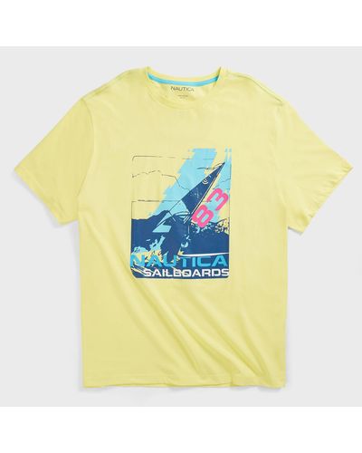 Nautica Big & Tall Sailboard Graphic T-shirt - Yellow