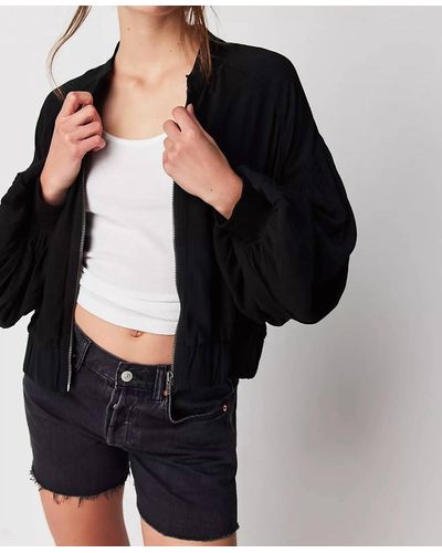 Free People Willow Bomber Jacket in Gray | Lyst