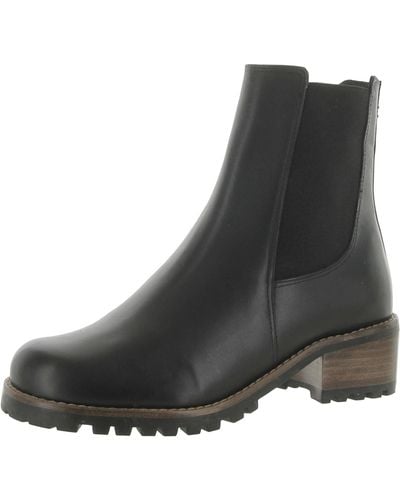 David Tate Santorini Leather lugged Sole Chelsea Boots - Black