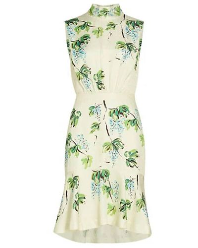 Saloni Fleur Short Dress - Green