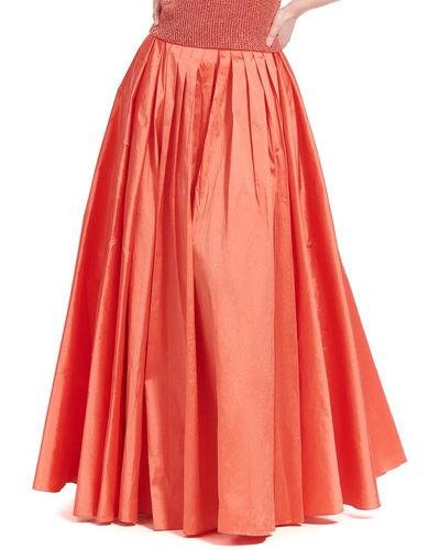 EMILY SHALANT Taffeta Ballgown Skirt - Red
