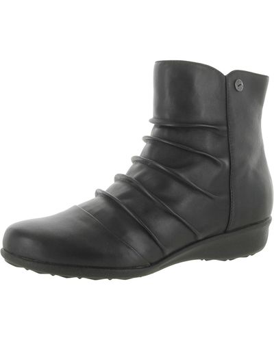 Drew Cologne Pull On Leather Ankle Boots - Black
