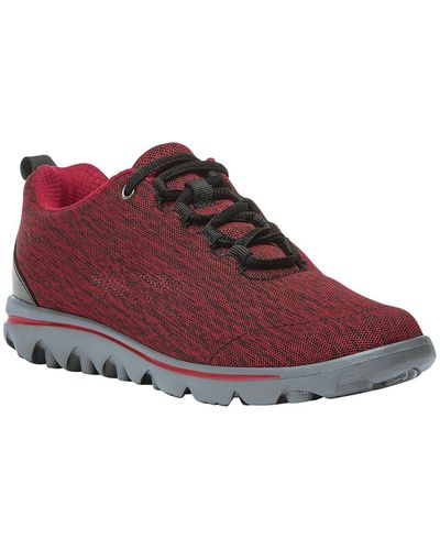 Propet Travelactiv Low Top Mesh Fashion Sneakers - Red