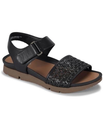 BareTraps Holleen Faux Leather Ankle Strap Slingback Sandals - Black