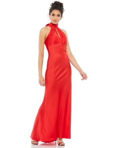 Mac Duggal Keyhole Halter Empire Waist Gown - Red