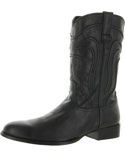 Dingo Montana Leather Pull On Cowboy, Western Boots - Black