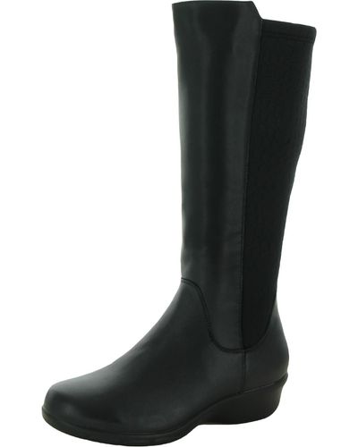 Propet West Leather Tall Knee-high Boots - Black