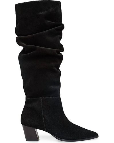 Bernardo Fallyn Rusched Calf Boots - Black