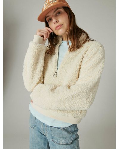 Lucky Brand Hi-pile Half Zip Pullover - Natural