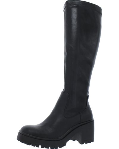 Aqua College Paz01sc253 Tall Zipper Knee-high Boots - Black