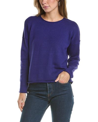 Eileen Fisher Petite Boxy Pullover - Blue