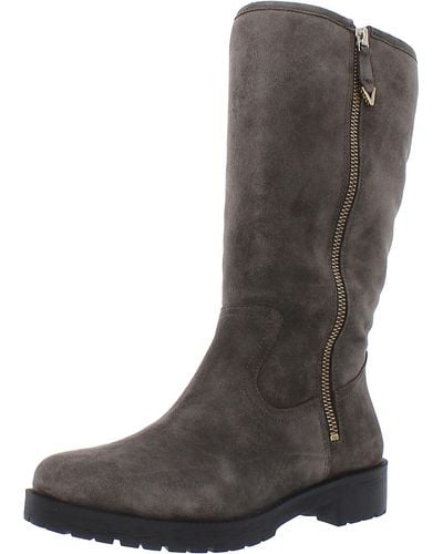Vionic Mica Suede Round Toe Mid-calf Boots - Black
