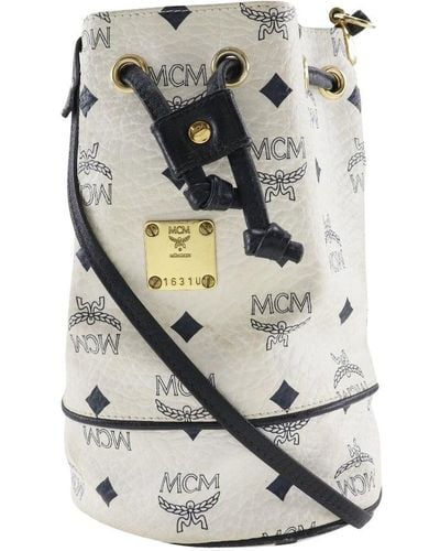 MCM Visetos Leather Shoulder Bag (pre-owned) - Gray