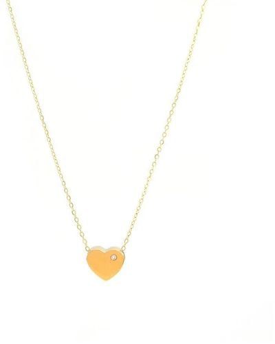 Monary 14k Yg Gold Heart W/ Diamond With 16+2" Chain - Yellow