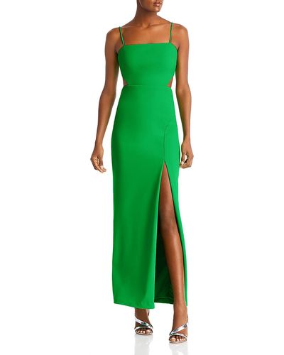 Xscape Knit Cut-out Evening Dress - Green