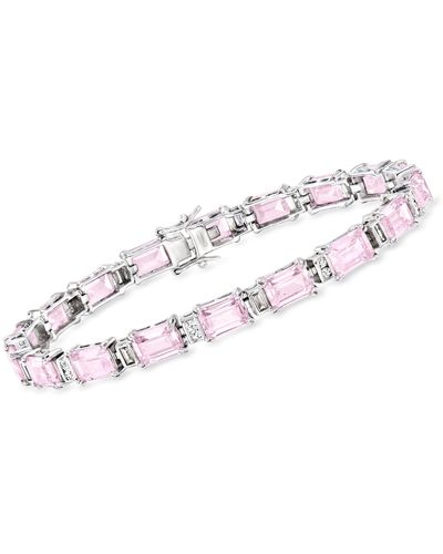 Ross-Simons Simulated Pink Sapphire And . Cz Bracelet