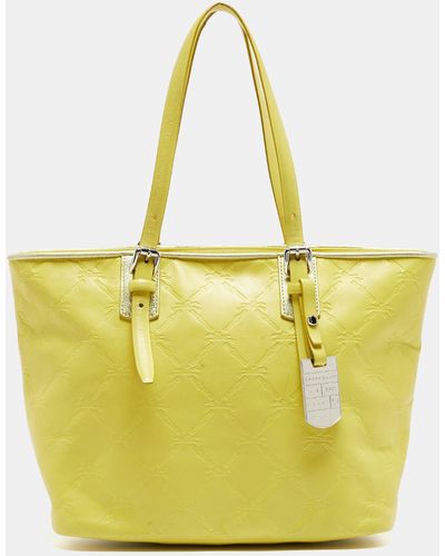 Longchamp Leather Medium Lm Cuir Shopper Tote - Yellow