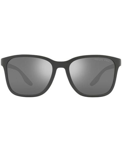 Prada Linea Rossa Ps 02ws Ufk07h 57mm Square Sunglasses - Gray
