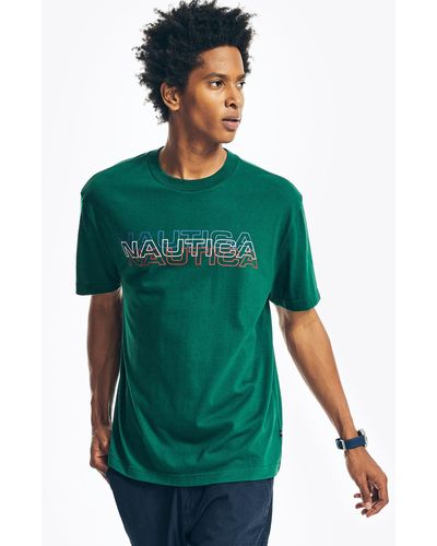 Nautica Sustainably Crafted Logo Graphic T-shirt - Green