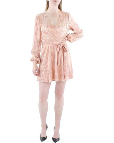 Bardot Belissa Surplice Knee Cocktail And Party Dress - Pink
