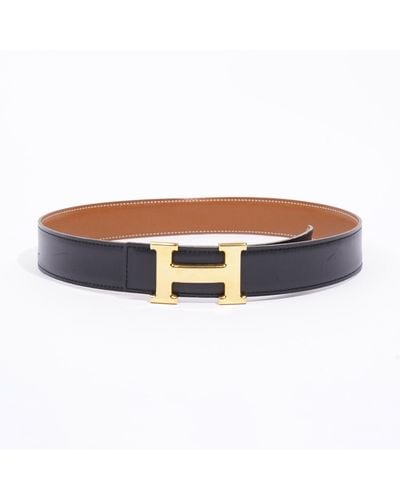 Hermès H Belt / Tan Leather - Blue