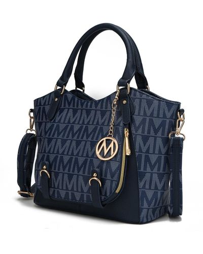 MKF Collection by Mia K Fula Signature Satchel Handbag - Blue