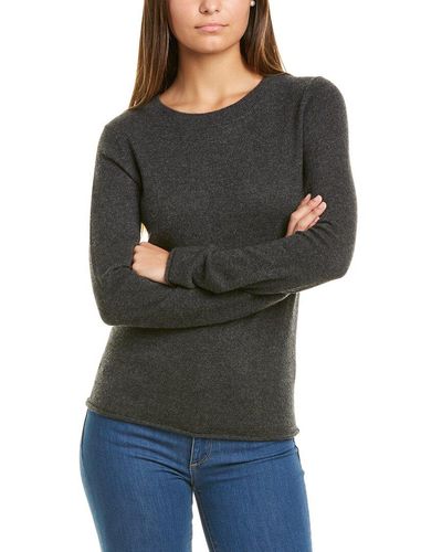 InCashmere Cashmere Basic Crewneck Cashmere Sweater - Gray