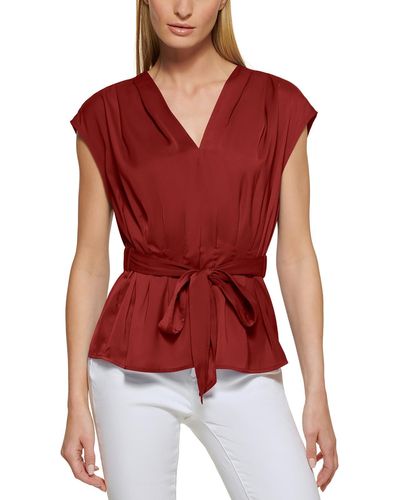 DKNY Gathered Waist-tie Blouse