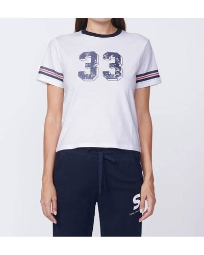 Stateside Graphic Ringer Cotton Cloud Tee - Blue