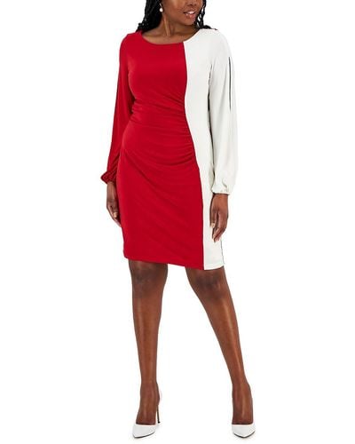 Kasper Party Short Shift Dress - Red