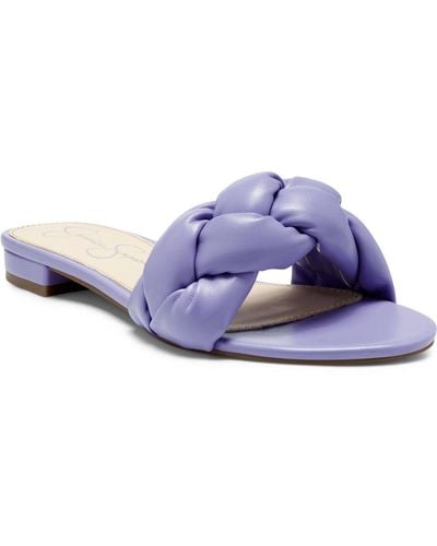 Jessica Simpson Ammiye Animal Print Slip On Slide Sandals - Blue