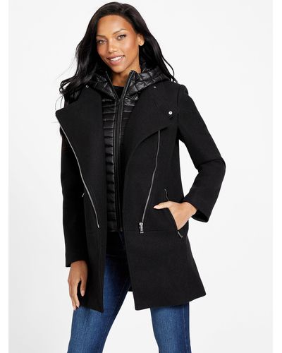 Guess Factory Kate Wool-blend Coat - Black