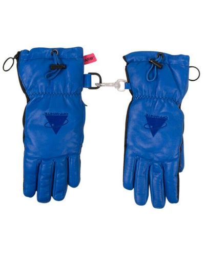 Off-White c/o Virgil Abloh Blue Drawstring Gloves