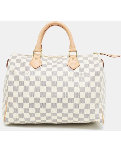 Louis Vuitton Damier Azur Canvas Speedy 30 Bag - White