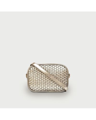 Apatchy London The Penelope Woven Leather Camera Bag - Metallic
