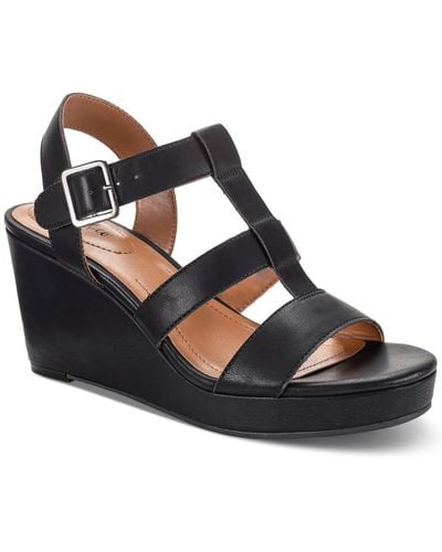 Style & Co. Sofieep Ankle Strap Gladiator Wedge Sandals - Black