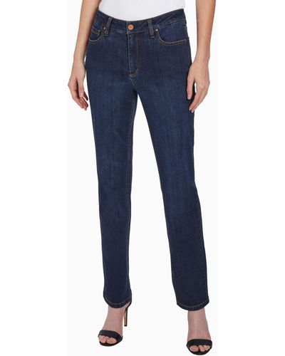 Jones New York Lexington Straight Leg Jeans - Blue