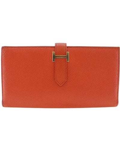 Hermès Béarn Leather Wallet (pre-owned) - Red