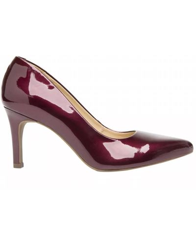 flexi Patent Leather Dress Heels In Wine - Red